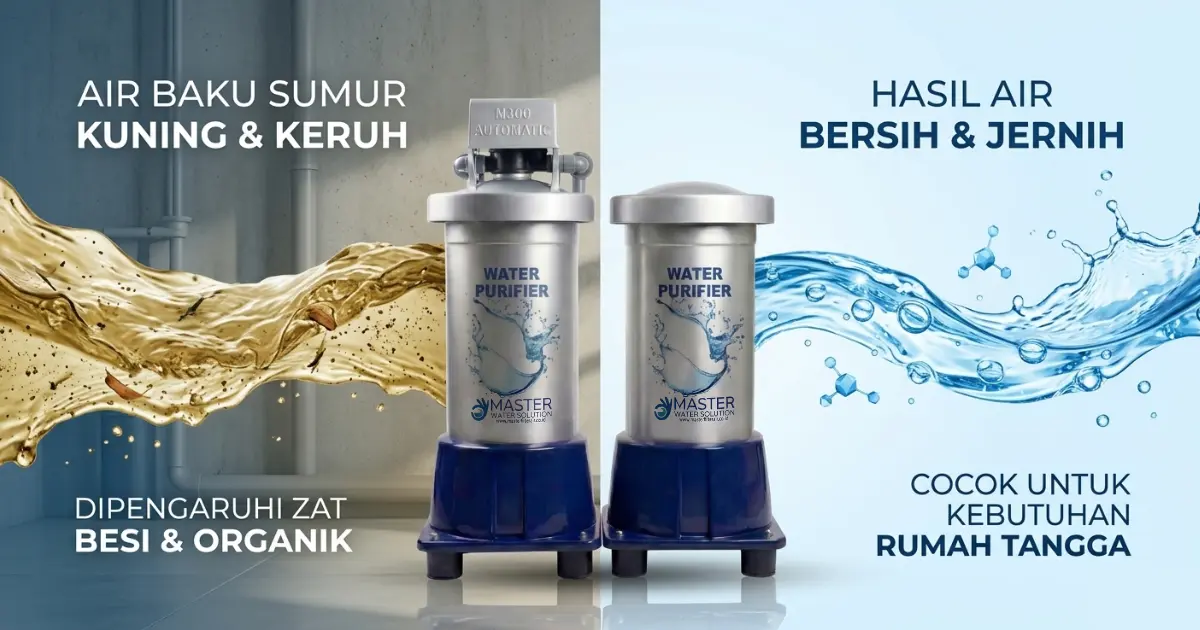 Artikel filter air rumah tangga dan industri solusi air bersih sumur bor, air kuning, dan bau besi